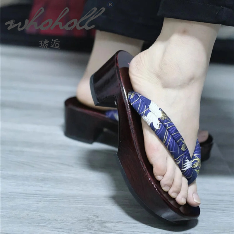Geta Wooden Sandal - 일본 나무 여름 여성 슬리퍼 실내