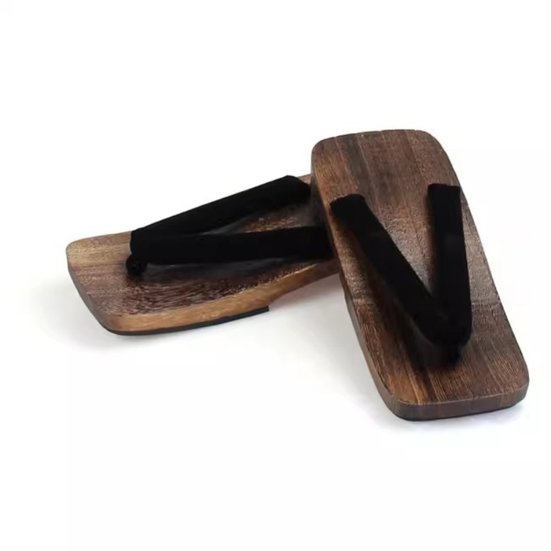 Geta Wooden Sandal - 남성용 숯색 코스프레 나무 여름 샌들