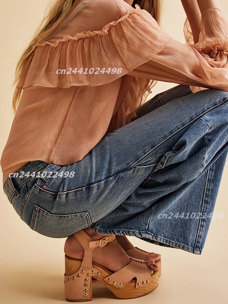 여성용 청키 블록 우드 힐 플랫폼 샌들, 오픈 토 컷아 - Geta Wooden Sandal 리뷰 및 가격