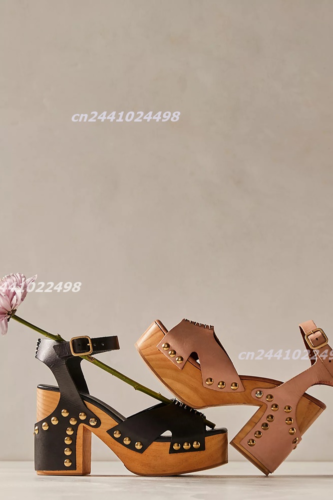 여성용 청키 블록 우드 힐 플랫폼 샌들, 오픈 토 컷아 - Geta Wooden Sandal 리뷰 및 가격