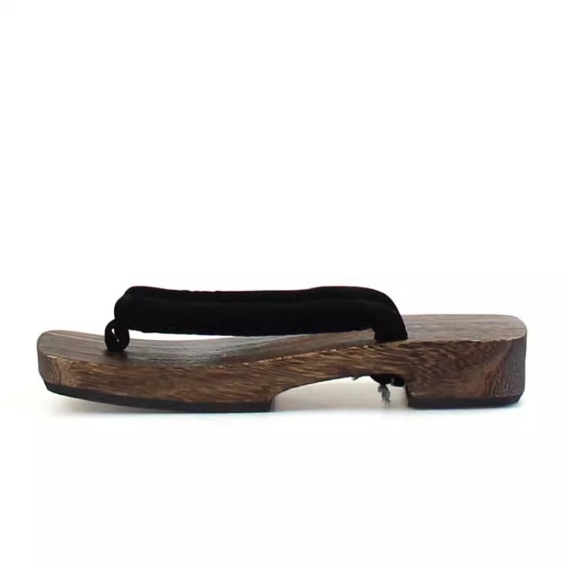 남성용 숯색 코스프레 나무 여름 샌들 플랫 힐 슬리퍼  - Geta Wooden Sandal 리뷰 및 가격